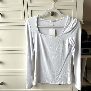 Mangopop long sleeve white t-shirt